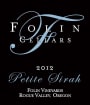 Folin Cellars Petite Sirah 2012 Front Label