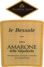 Accordini Igino Amarone della Valpolicella Classico Le Bessole 2005 Front Label