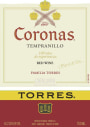 Familia Torres Coronas Tempranillo 2009 Front Label
