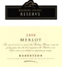 Rooiberg Winery Robertson Reserve Merlot 2008 Front Label