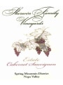 Sherwin Family Vineyards Spring Mountain District Estate Cabernet Sauvignon 2009 Front Label