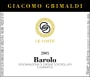 Giacomo Grimaldi Barolo Le Coste 2005 Front Label