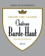 Chateau Barde-Haut Saint-Emilion Grand Cru 2012 Front Label