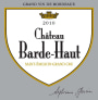 Chateau Barde-Haut Saint-Emilion Grand Cru 2010 Front Label