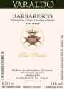 Varaldo Barbaresco Sori Loreto 2001 Front Label