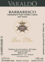 Varaldo Barbaresco Bricco Libero 2000 Front Label