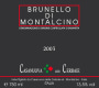 Casanuova delle Cerbaie Brunello di Montalcino 2003 Front Label