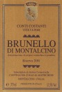 Conti Costanti Brunello di Montalcino Riserva 2001 Front Label