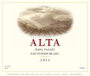 Alta Sauvignon Blanc 2012 Front Label