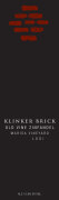 Klinker Brick Marisa Vineyard Old Vine Zinfandel 2011 Front Label