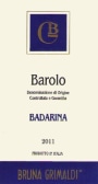 Bruna Grimaldi Barolo Badarina 2011 Front Label