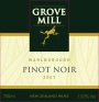 Grove Mill Pinot Noir 2007 Front Label