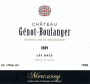 Domaine Genot-Boulanger Mercurey Les Bacs Blanc 2009 Front Label