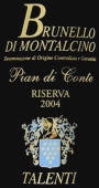 Talenti Brunello di Montalcino Pian Di Conte Riserva 2004 Front Label