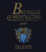 Talenti Brunello di Montalcino 2007 Front Label
