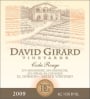 David Girard Coda Rouge 2009 Front Label