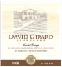David Girard Coda Rouge 2008 Front Label