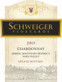 Schweiger Vineyards Chardonnay 2013 Front Label