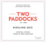 Two Paddocks Riesling 2012 Front Label