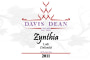 Davis Dean Cellars Zynthia Zinfandel 2011 Front Label