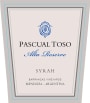 Pascual Toso Alta Reserva Syrah 2010 Front Label