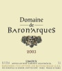 Domaine de Baronarques Limoux Rouge 2003 Front Label