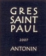 Gres St. Paul Coteaux du Languedoc Antonin 2007 Front Label