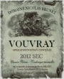 Domaine Nicolas Brunet Vouvray Sec 2012 Front Label