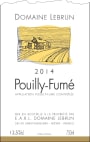 Domaine Lebrun Pouilly Fume 2014 Front Label
