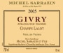 Domaine Sarrazin Givry Champs Lalot Vieilles Vignes 2005 Front Label