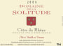 Domaine de la Solitude Cotes Du Rhone Rouge 2009 Front Label