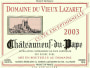 Domaine du Vieux Lazaret Chateauneuf-du-Pape Cuvee Exceptionnelle 2003 Front Label