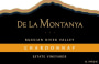 De La Montanya Winery Estate Vineyard Chardonnay 2008 Front Label
