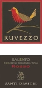 Santi Dimitri Salento Ruvezzo Negroamaro 2011 Front Label