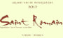 Sarnin-Berrux Saint-Romain Rouge 2012 Front Label