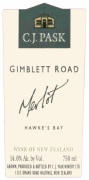 C.J. Pask Winery Gimblett Road Merlot 2007 Front Label