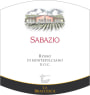 La Braccesca Sabazio Rosso di Montepulciano 2010 Front Label