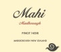 Mahi Pinot Noir 2012 Front Label