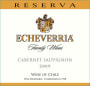 Echeverria Reserva Cabernet Sauvignon 2009 Front Label