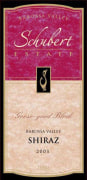 Schubert Estate Goose-Yard Block Shiraz 2003 Front Label