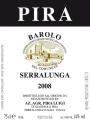 Luigi Pira Barolo Serralunga 2008 Front Label