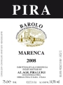 Luigi Pira Barolo Marenca 2008 Front Label