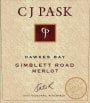 C.J. Pask Winery Gimblett Road Merlot 2010 Front Label