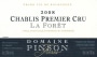 Domaine Pinson Freres Chablis La Foret Premier Cru 2008 Front Label