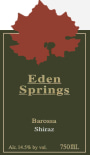 Eden Springs Shiraz 2014 Front Label