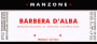 Manzone Barbera d'Alba 2007 Front Label