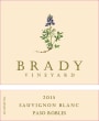 Brady Vineyard  Sauvignon Blanc 2015 Front Label