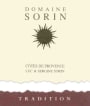 Domaine Sorin Cotes de Provence Tradition Red 2011 Front Label