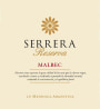 Serrera Reserva Malbec 2011 Front Label
