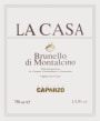 Caparzo Brunello di Montalcino Vigna La Casa 2004 Front Label